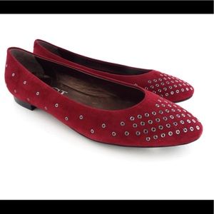 AGL RED GROMMET BALLET FLATS